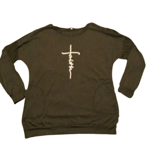Source Unknown Tops - Women's M *Faith* long sleeve shirt, gray